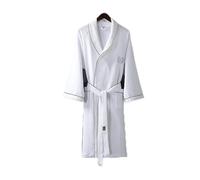 Waffle Weave Bathrobe for Spa and Home, Lightweight Comfy Dressing Gown with Pocket and Waist Belt, Unisex Casual Sleepwear