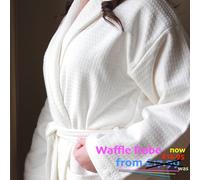 Waffle Weave bathrobe Night Dressing Gown 100% Cotton White