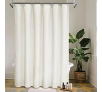Waffle Weave Fabric Shower Curtain - Spa, Hotel Luxury, Heavy Duty, Water Repellent, Beige - Pique Pattern, 70" x 72" for Decorative Bathroom Curtains