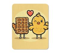 Waffles and Chicken Mouse Pad, Non-Slip Mousepad, Stitched Edges Waterproof Vertical Version Mouse Mat with Cute Pattern for Gaming Work Computer Office 9.4"x7.9"