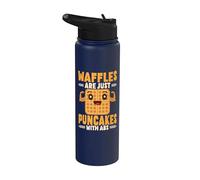 Waffles are Just Pancakes with Abs Breakfast Waffle Stainless Steel Insulated Water Bottle
