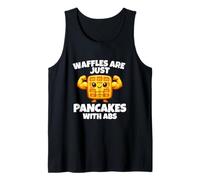Waffles are Just Pancakes with Abs Funny Breakfast Gym Meme Tank Top