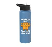 Waffles are Just Pancakes with Abs Stainless Steel Insulated Water Bottle