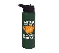 Waffles are Just Pancakes with Abs Stainless Steel Insulated Water Bottle