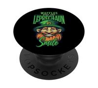 Waffles Make This Leprechaun Smile Funny Art PopSockets Adhesive PopGrip