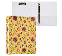 Waffles Strawberries Fruit 3 D-Ring Binder A4 1 Pack with 200 Sheet for Kids School Supplies Women Men Office
