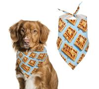 Waffles with Butter Funny Dog Bandanas Cute Triangle Cat Pet Scarf Bib for Holiday Party Gift