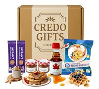 Waffles With Pancakes and Syrup Gift Set Hamper - Canadian Maple Syrup, Pancake & Waffle Mix, Hot Chocolate, Hazelnut Chocolate Jars, Sweet Morning Selection for Pancakes, Dessert, Indulgent Surprise