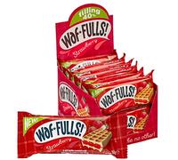WafFULLS! Strawberry Waffles (12x 50g) - Soft Waffle Sandwich Breakfast Snacks Ready to Eat Snack for Kids Strawberry Snack Bars Individually Wrapped Waffles Snacks Bulk Christmas Gifts