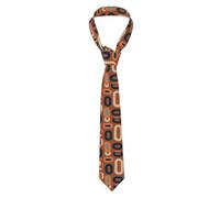 WAFICAC 80s 70s 60s Retro Mid Century Modern Partten Silk-like Men's Tie for Wedding Business, Wrinkle-Free, Easy Care