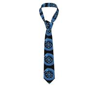 WAFICAC Ancient Viking Norse Mythology Warrior Compass Silk-like Men's Tie for Wedding Business, Wrinkle-Free, Easy Care