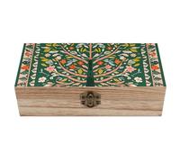 WAFICAC Big Tree And Little Bird Wooden Keepsake Box with A Hinged Lid Rectangular Wooden Storage Box Small Decorative Table Container Vintage Jewelry Trinket Organizer Gift Boxes