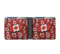 WAFICAC Canadian Flag Mens Wallet Slim Credit Card Holder Bifold Money Clip Portable Coin Purse Gifts for Men