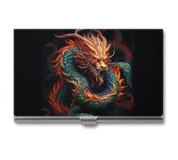 WAFICAC Chinese Dragon Card Holder Unisex Color Business Card Box Magnetic Travel Card Case Wallet Portable Business Card Carrier Suitable for Business Professionals Office