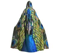 WAFICAC Colored Peacock Cosplay Robe Costume Hooded Cloak, Halloween Cosplay Costume Robe Cloak Cape