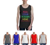 WAFICAC Custom Mens Tank Tops Undershirt Personalized Sleeveless T Shirts for Men with Photo Text Logo Tops for Workout Gym Running Black