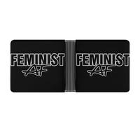 WAFICAC Feminist Bifold Wallet for Men Women Leather Wallets Compact Purse with Card Slots