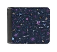 WAFICAC Galaxy Math Equation Geometry Science Leather Wallet Card Holder Wallets Pocket Purse for Men and Women