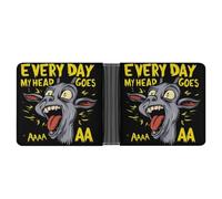 WAFICAC Goat Everyday My Head Goes Bifold Wallet for Men Women Leather Wallets Compact Purse with Card Slots