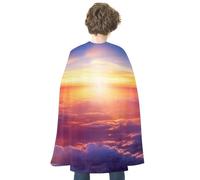 WAFICAC Halloween Adult Cape Beautiful Sunrise Over Clouds Capes for Adult Party Capes for Unisex Cloak Red Reversible Cape