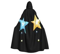 WAFICAC Halloween Adult Hooded Cape Cloak A pair of shining stars Printed Super Large Hooded Cloak with Bow Tie