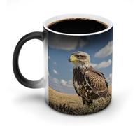 WAFICAC Heat Changing Mug Funny A Lone Eagle Coffee Mug with Handle Heat Sensitive Ceramic Mug Personalized Novelty Cups Hot Tea Cups for Men Women 11 Oz