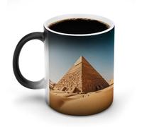WAFICAC Heat Changing Mug Funny Egyptian Pyramid in Desert Coffee Mug with Handle Heat Sensitive Ceramic Mug Personalized Novelty Cups Hot Tea Cups for Men Women 11 Oz
