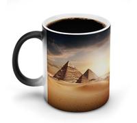 WAFICAC Heat Changing Mug Funny Egyptian Pyramid in Desert Coffee Mug with Handle Heat Sensitive Ceramic Mug Personalized Novelty Cups Hot Tea Cups for Men Women 11 Oz