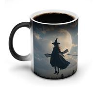 WAFICAC Heat Changing Mug Funny Witch in The Sky Coffee Mug with Handle Heat Sensitive Ceramic Mug Personalized Novelty Cups Hot Tea Cups for Men Women 11 Oz