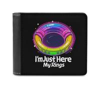 WAFICAC I'm Just Here to Close My Rings Rainbow Leather Wallet Card Holder Wallets Pocket Purse for Men and Women
