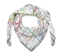 WAFICAC London Tube Map Women's Headband Printed Breathable Lightweight Scarf Square Scarf