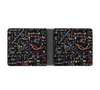 WAFICAC Mathematics and Physics Bifold Wallet Coin Wallet Multiple Card Slots Purse Leather Wallets Travel Purse for Men