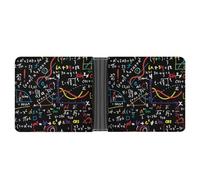 WAFICAC Mathematics and Physics Wallet Slim Minimalist Men Wallet Durable Portable Bifold Purse PU Passcase