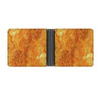 WAFICAC Orange and Yellow Lava Mens Wallet Slim Credit Card Holder Bifold Money Clip Portable Coin Purse Gifts for Men