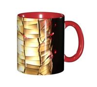 WAFICAC Paper Lantern Print Ceramic Coffee Mug 11OZ, Cute Modern Design for Home, Office, Café, or as Unique Gift for Coffee Lovers, Red