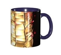 WAFICAC Paper Lantern Print Ceramic Coffee Mug 11OZ, Cute Modern Design for Home, Office, Café, or as Unique Gift for Coffee Lovers, Navy Blue