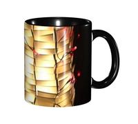 WAFICAC Paper Lantern Print Ceramic Coffee Mug 11OZ, Cute Modern Design for Home, Office, Café, or as Unique Gift for Coffee Lovers, Black