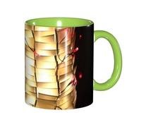 WAFICAC Paper Lantern Print Ceramic Coffee Mug 11OZ, Cute Modern Design for Home, Office, Café, or as Unique Gift for Coffee Lovers, Green