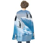 WAFICAC Penguins On The Iceberg Halloween Cloak Reversible Vampire Cape Lightweight And Comfortable Witch Cape Cloak Halloween Cosplay Costumes for Women Men