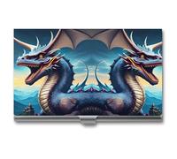 WAFICAC Roaring Dragon Card Holder Unisex Color Business Card Box Magnetic Travel Card Case Wallet Portable Business Card Carrier Suitable for Business Professionals Office