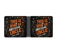 WAFICAC This is What an Awesome Uncle Looks Like Bifold Wallet for Men Women Leather Wallets Compact Purse with Card Slots