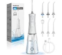 WAFLOO Water Flossers Cordless - Portable 300ML Tank, 5 Modes, 6 Tips