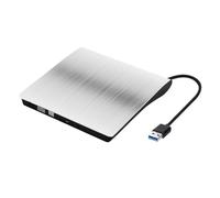 WAFOHSR External DVD Player High-speed Data Transfer Recorder USB 3.0 Slim Writer Drive Burner Reader For Laptop PC Desktop IMacs Easy To Use(Silver)