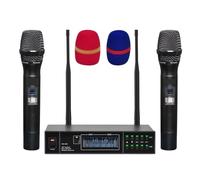 WAFOHSR FB-U32 2 Way 2x99 Adjustable Multi Frequency Metal Handheld Party Karaoke Church School Wireless Microphone System Clear Sound Pick Up