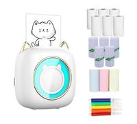 WAFOHSR Mini Pocket Printer Portable Thermal Printer Wireless BT Connection 203DPI For Picture Label DIY Handcraft Notes Journal Easy To Use(Set 1)