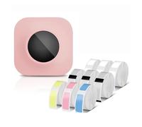 WAFOHSR Q30S Label Maker Machine Mini Pocket Bluetooth Thermal Label Printer DIY Date Sticker Label Machine Various Label Paper Easy To Use(Pink Mixed Set)