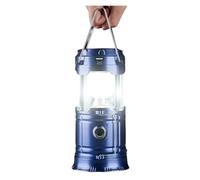 WAFOHSR Solar Camping Lamp Portable Telescopic USB Rechargeable Lantern Flashlight Emergency Hanging Waterproof Outdoor Lights Brilliant Illumination(Blue)