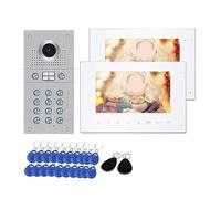 WAFOHSR WiFi Video Intercom Doorbell HD Camera 7 Inch Home Security Door Phone Access Control System APP/Swipe Card Unlock Two Way Audio(1cam 2LCD-W)