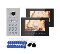 WAFOHSR WiFi Video Intercom Doorbell HD Camera 7 Inch Home Security Door Phone Access Control System APP/Swipe Card Unlock Two Way Audio(1cam 2LCD-B)