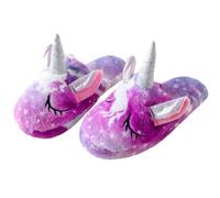 WAFUNNE Unicorn Fuzzy Slippers for Kids Girls Boys Children's Indoor Shoes Fleece Slip-On Home A20